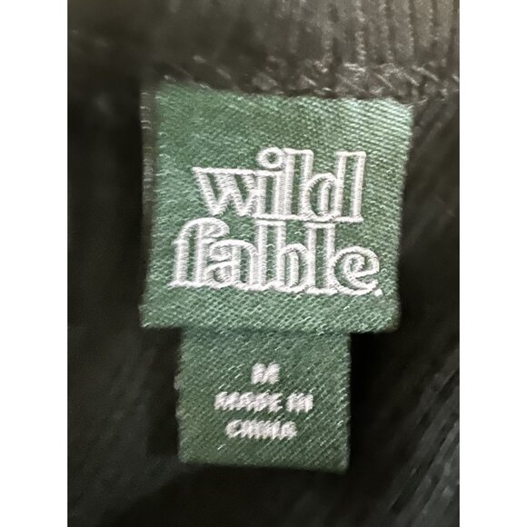 Wild Fable Crop Top Short Sleeve Ties in Back ~ Size Medium ~ Black - Picture 3 of 4